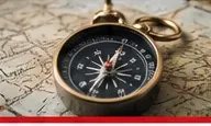 Compass on a map