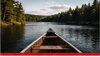 Canoe on a wilderness lake